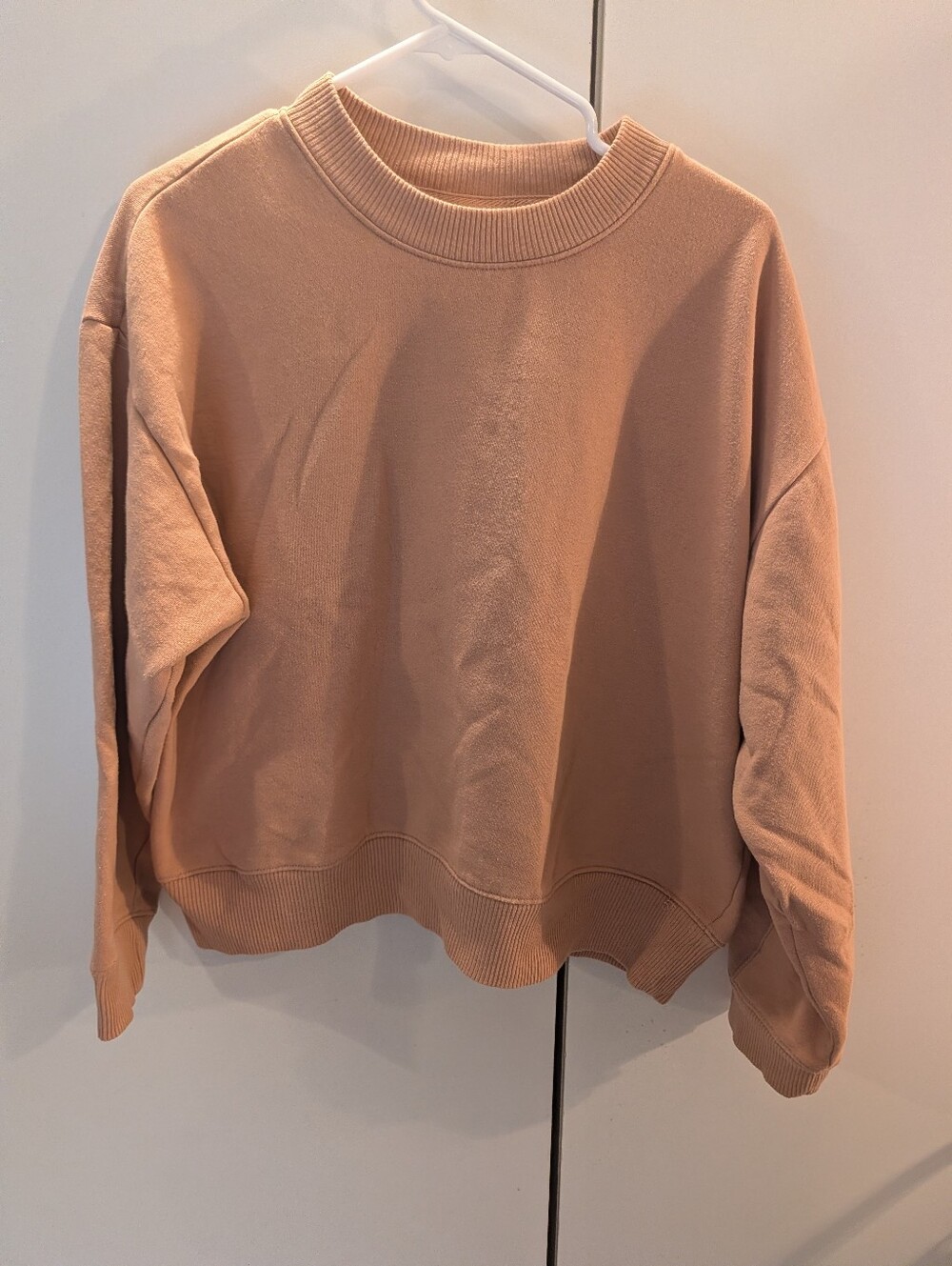 A New Day Woman's XL Neutral Tan Crewneck Sweatshirt And Sweatpants